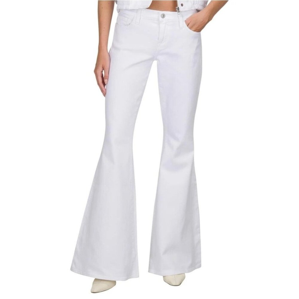7 For All Mankind White Low Rise Flared Denim Women's Flare Jeans Size 30